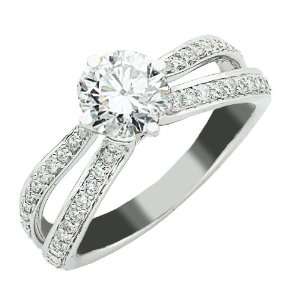  Shank Engagement Ring With a Round Brilliant Cut / Shape 1.51 Carat 