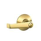 Schlage F40ELA605 Polished Brass Elan Privacy Door Lever Set