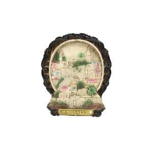  Antique Plate in Frame with Jerusalem