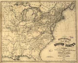 1851 railroad map of the eastern half of the U.S.  