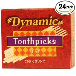  Dynamic Flat Toothpicks, 24, 750 Count Containers (Pack of 