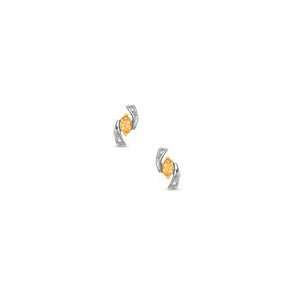   Boomerang Earrings in 10K White Gold 5.0mm citrine jewelry Jewelry