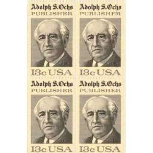  Adolph S. Ochs Set of 4 x 13 Cent US Postage Stamps NEW 