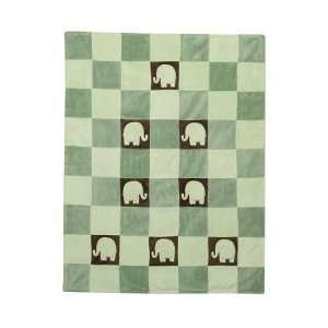   Amy Coe™ Peanut Luxe Microfleece Sweet Squares Blanket   Green Baby