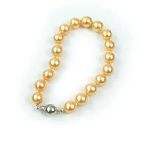   Inch 8MM Golden Shell Pearl Bracelet Augustina Jewelry Jewelry
