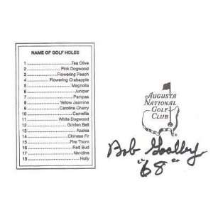 BOB GOALBY(PRO GOLFER)Won Masters1968 Signed SCORE CARD 
