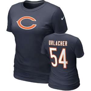 Brian Urlacher #54 Womens Navy Nike Chicago Bears Name & Number T 
