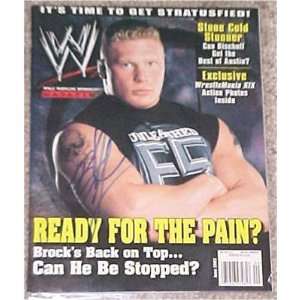  2003 WWE Magazine Brock Lesnar Signed COA UFC Champ 