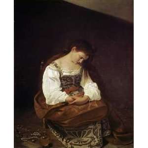  The Repentant Magdalene by Caravaggio. Size 17.88 X 22.00 