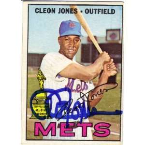  Cleon Jones New York Mets #165 1967 Topps Autographed 