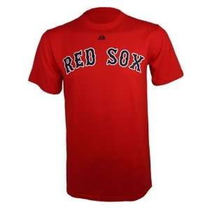 Dustin Pedroia #15 Boston Red Sox Name and Number T Shirt (Red)