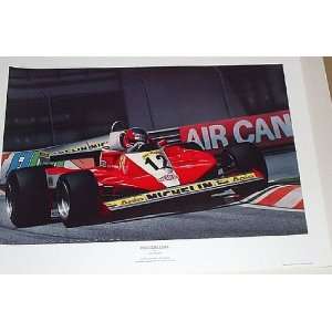    Gilles Villeneuve Racing Print By Gavin Macleod