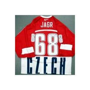 Jaromir Jagr autographed Hockey Jersey (Czech Olympic) (Size 52)