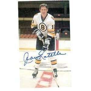 Jean Ratelle autographed postcard (Boston Bruins)