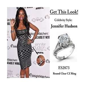  ES2873 JENNIFER HUDSON Inspired   Silver Tone Cubic 