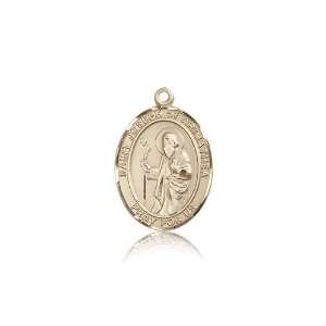 14kt Gold St. Saint Joseph of Arimathea Medal 3/4 x 1/2 Inches 8300KT 