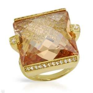 KELLY STONE Pleasant Ring With 37.50ctw Cubic zirconia in 14K/925 Gold 