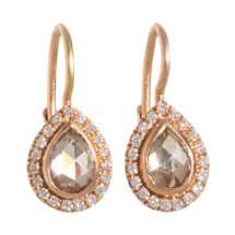 Zoe Champage Diamond Teardrop Earrings