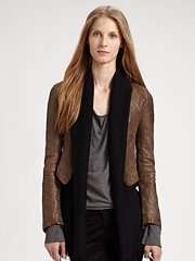  Improvd Leather Jacket With Scarf