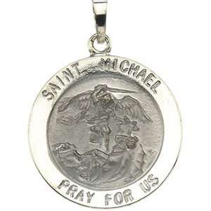  14K White Gold St. Michael Medal Jewelry