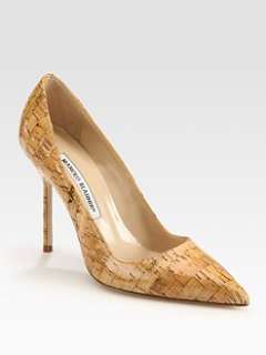 Manolo Blahnik   BB Classic Glazed Cork Point Toe Pumps