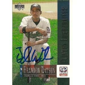  Brandon Watson Signed Nationals 01 UD Minor League Card 