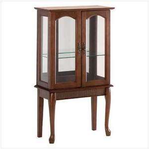 Elegant Wood and Glass Curio Cabinet  