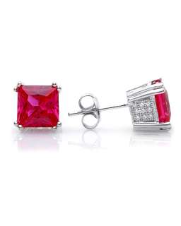 Crislu Princess Cut Ruby Earrings, 4 ct. t.w.  