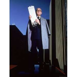 Architect Philip Johnson Holding a Model of the AT&T Building He 