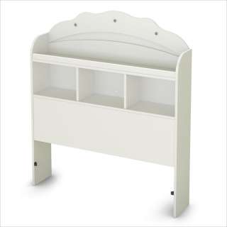 South Shore Sabrina Twin Bookcase Pure White Bed  