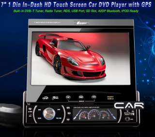 RADIO 1DIN DETACHABLE + DVB T + GPS DVD 7HD CAR PLAYER BLUETOOTH USB 