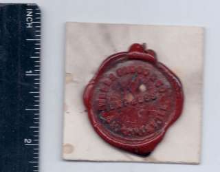 Wax Seal, Wells Fargo & Co Express, Gilchrist, IL  