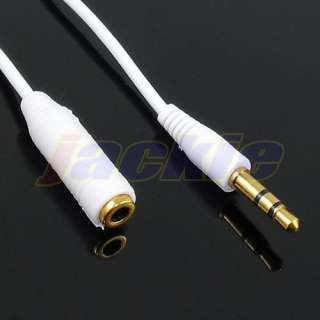   Jack Male to Female Stereo Audio Extension Cable  white 3PCS  