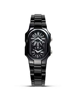 Philip Stein Small Signature Black Ceramic Watch, 42mm X 27mm   Fine 