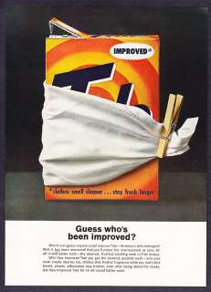 1962 TIDE Detergent Box photo Improved promo print ad  