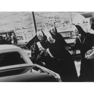  Catholic Nuns Greeting Senator Robert F. Kennedy in Car 