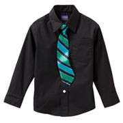 Arrow Shirt and Clip On Tie Set   Boys 4 7