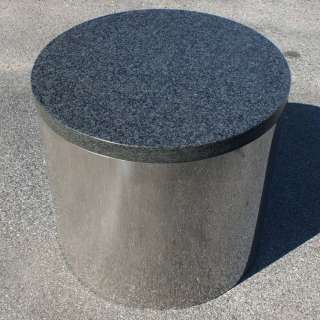 24 Vintage Granite Chrome Pedestal Side Table  