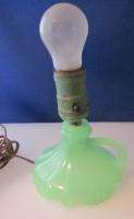 Jadeite Finger Lamp Table Vintage Bedroom Glows Maker? Antique  