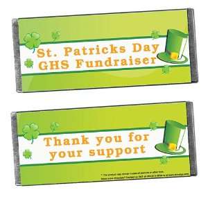 St. Patricks Day Hat Personalized Candy Bar Wrappers   Qty 12