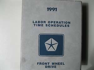 1991 Labor Operation Time Schedules Chrysler Front Wheel Drive  