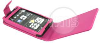 London Magic Store   HOT PINK FLIP LEATHER POUCH CASE COVER FOR HTC HD 