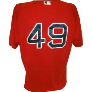 Tim Wakefield #49 Red Sox 2010 Game Worn Red Jersey (48) (LH818332)