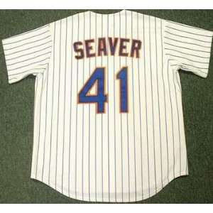 TOM SEAVER New York Mets Majestic 1969 Throwback Home Baseball Jersey