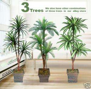 THREE 6 Artificial Palm Trees Yucca, Cycas, Dracaena  