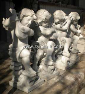 Four angel baby statue garden marble sculpture large  