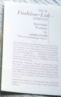 Vtg Nylon Stockings Mojud Fashion Lok Sheer Stretch Seamless Blush 10 