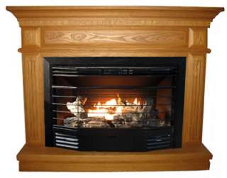   SQFT Oak Mantel Vent Free Dual Fuel Gas Fireplace 013204223403  