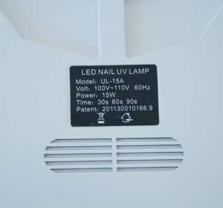 15W LED Nail UV Lamp/Dryer Acrylic Gel Shellac Curing Light Timer SPA 