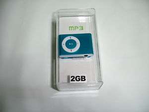 Generic 2 GB Mini  Player with Clip BLUE US Seller  